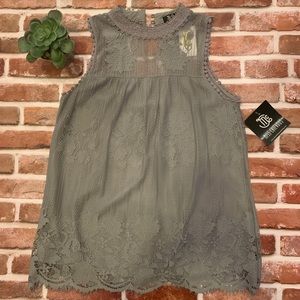 Miss Chievous Gray Lace Top